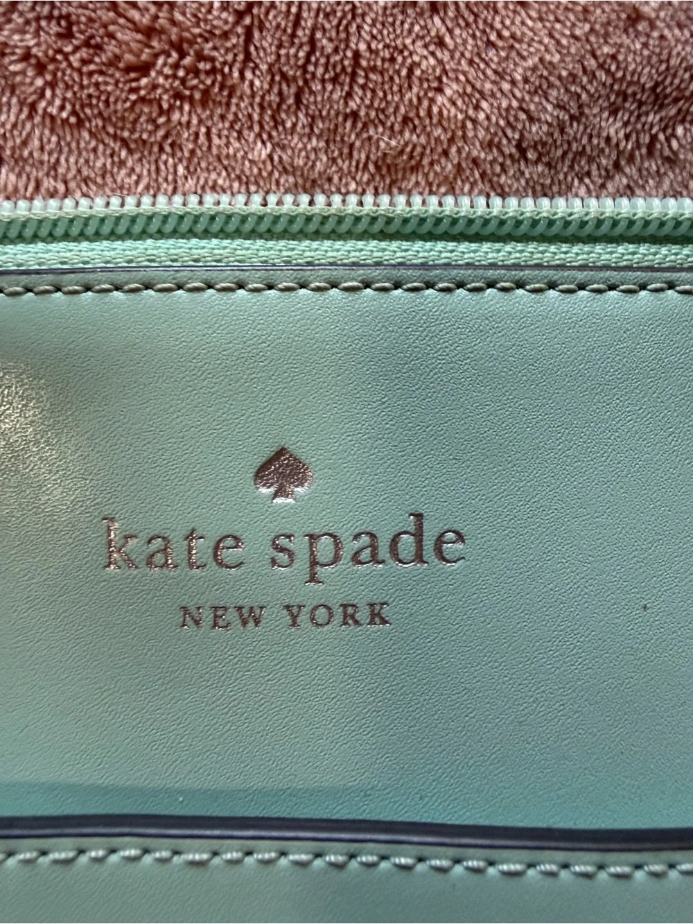 kate spade mint leather tote bag